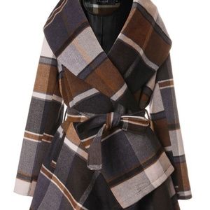 PRAIRIE CHECK RABATO COAT BY CHIC+